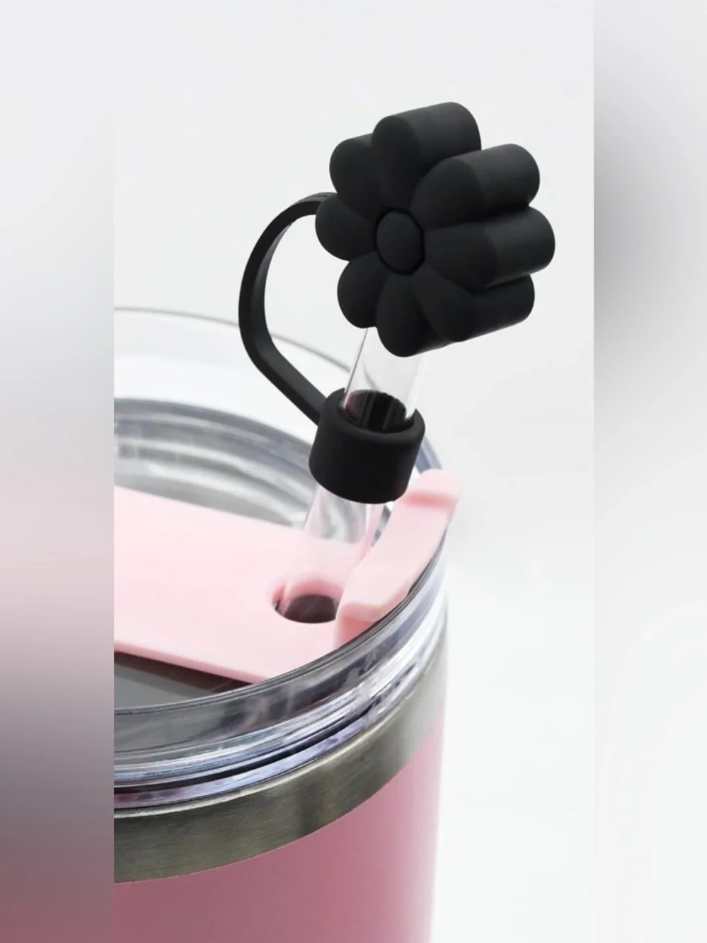 5for$10 Three Diasy Straw Cover Cap for Stanley Cup, Silicone Straw Topper 10m